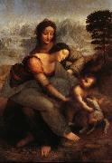 LEONARDO da Vinci La Vierge,l'Enfant Jesus et sainte Anne oil on canvas